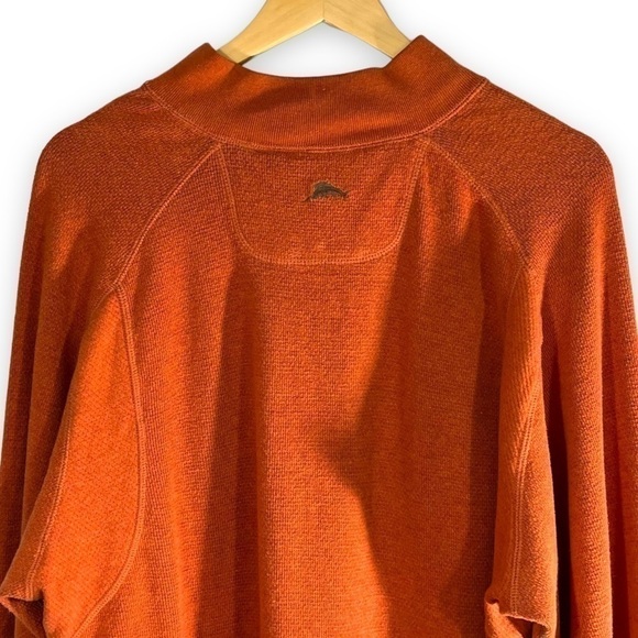 4 for $40 SALE! Tommy Bahama Reversible Half Zip Pullover, Orange/Brown, Size L - Picture 9 of 10